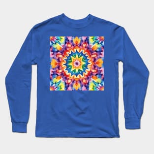 Kaleidoscope mandala pattern, tie dye Long Sleeve T-Shirt